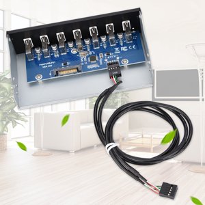 Hub USB Panneau de boîte de Hub 7 Port USB2.0 Transmission de données sans perte USB Panneau d'entraînement Hub