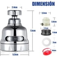 thumbnail image 3 of Aireador de fregadero, accesorio de rociador para grifo, 2 unidades de 3 modos ajustables, accesorio giratorio de 360°, para lavar platos, lavar verduras y frutas, 3 of 3
