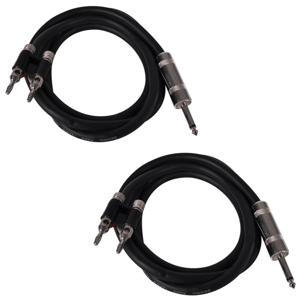 Seismic Audio Q12TW10-2Pack 10-Feet 1/4 to 1/4-Inches Speaker Cable 12-Gauge 2 Conductor Pair 