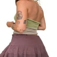 thumbnail image 3 of PENGXIANG Licol Femmes Cami Tops Sans Manches Contraste Couleur Slim Fit Ruched Knit Camisole, 3 of 4