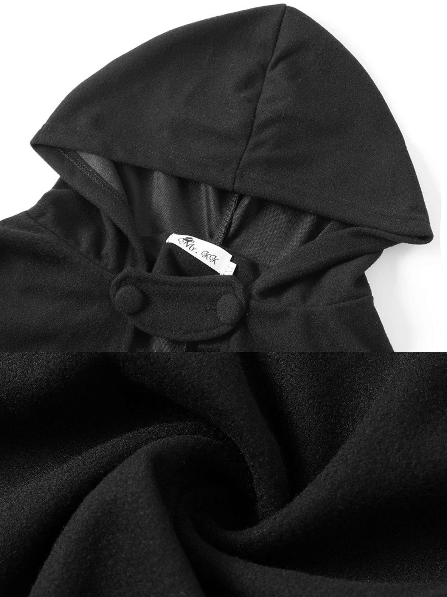 Aunavey Women's Hood Cape Bridal Wedding Cloak Open Front Poncho Shawl Long Coat - image 4 of 6