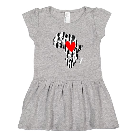 Inktastic Black History Month Ink Print African Heart Girls Toddler Dress