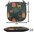 thumbnail image 5 of Autumn Chair Seating Cushion Set of 6, Wild Forest Season Gazelle Deer Fall Colors Leaves Pattern Composition, Seat Pads for Office with Anti-slip Backing, 16"x16", Amber and Jade Green, by Ambesonne, 5 of 7