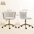 thumbnail image 3 of HOMCOM Office Chair, Swivel Vanity Chair with Woven Back, Cream White, 3 of 10