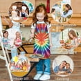 thumbnail image 6 of Colorful Rainbow Tie Dye Spiral Pattern Kids Aprons for Girls and Boys,Adjustable Neck Strap Toddler Aprons for Kids Cooking Baking, 6 of 6