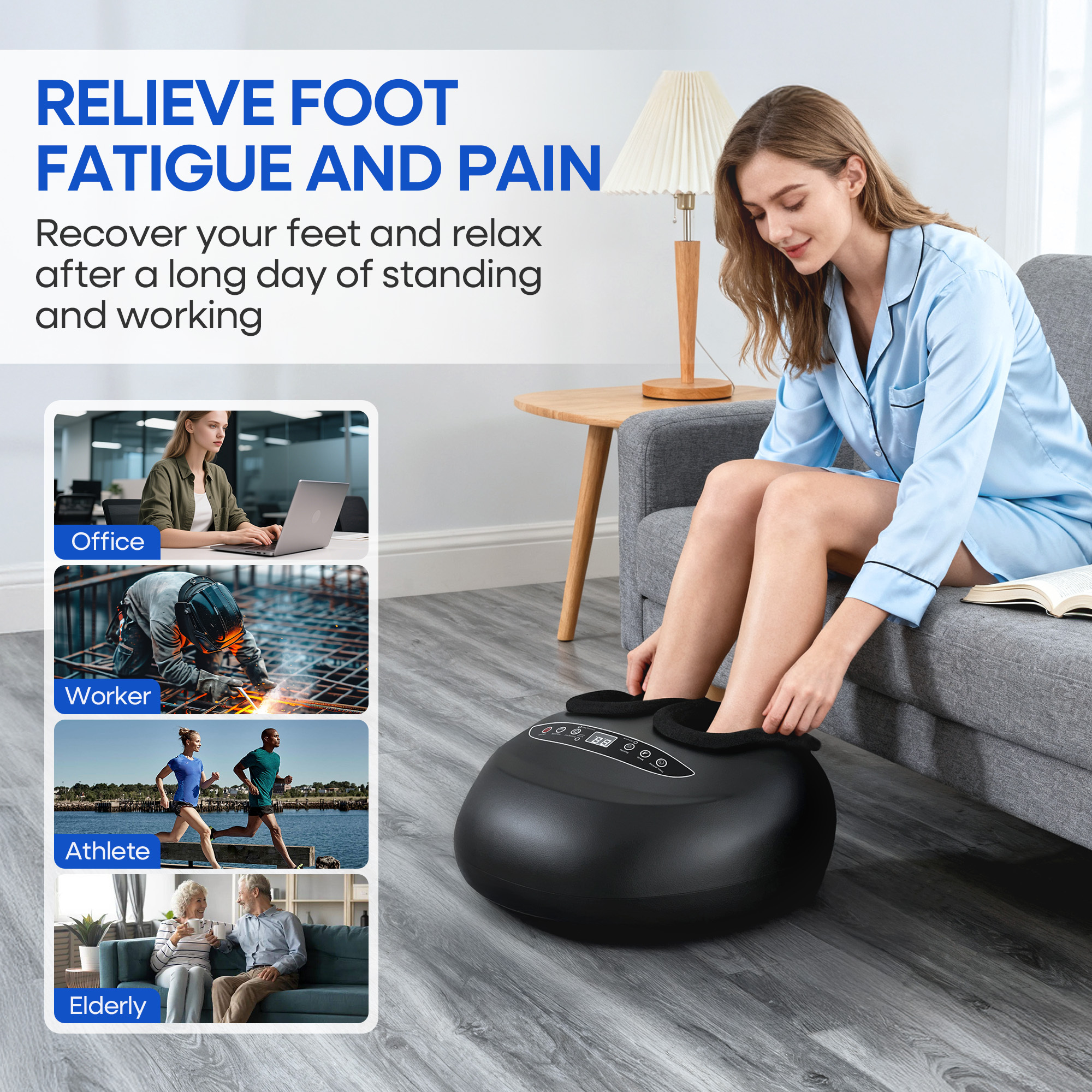 Furnibear Shiatsu Foot Massager Machine with Heat, Rolling, Deep Kneading, Shiatsu Foot Massager,Birthday Christmas Gifts for Mom Dad Women Men