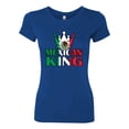 thumbnail image 2 of Wild Bobby Mexican King Latin Pride Women Slim Fit Junior Tee, Royal, Medium, 2 of 5