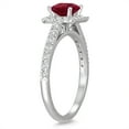 thumbnail image 2 of SZUL Women's 1 Carat TW Princess Cut Ruby and Diamond Halo Engagement Ring in 14K White Gold, 2 of 5