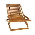 thumbnail image 2 of Zimtown Wood Chaise Chair, Wooden Folding Chair for Outdoor and Indoor, Acacia Wood Lounge Chair w/ Armrest, 2 of 9