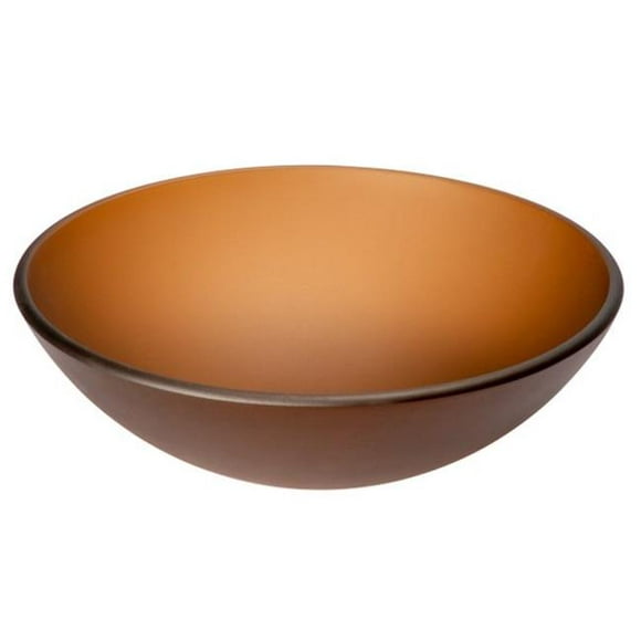 Eden Bath EB-GS46 5.5 in. Frosted Glass Vessel Sink Bowl&#44; Brown