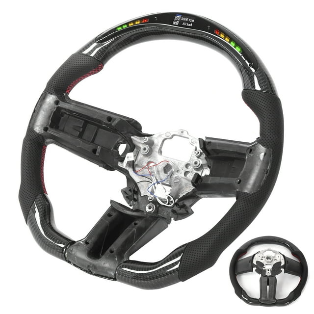 Volant, le volant en Fibre de Carbone Surlignent l'Affichage des Coutures Rouges pour Voiture