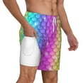 thumbnail image 3 of Balery Rainbow Scales2 Mens Swim Trunks Swim Shorts for Men Quick Dry Inseam Beach Shorts with Compression Liner Pocket-Large, 3 of 9
