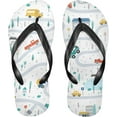 thumbnail image 2 of Busy Street Cars Flip Flop Casual Non-slip Thong Sandals for Women Men Beach Summer Slippers, L (38-39) Summer Slippers, 2 of 7