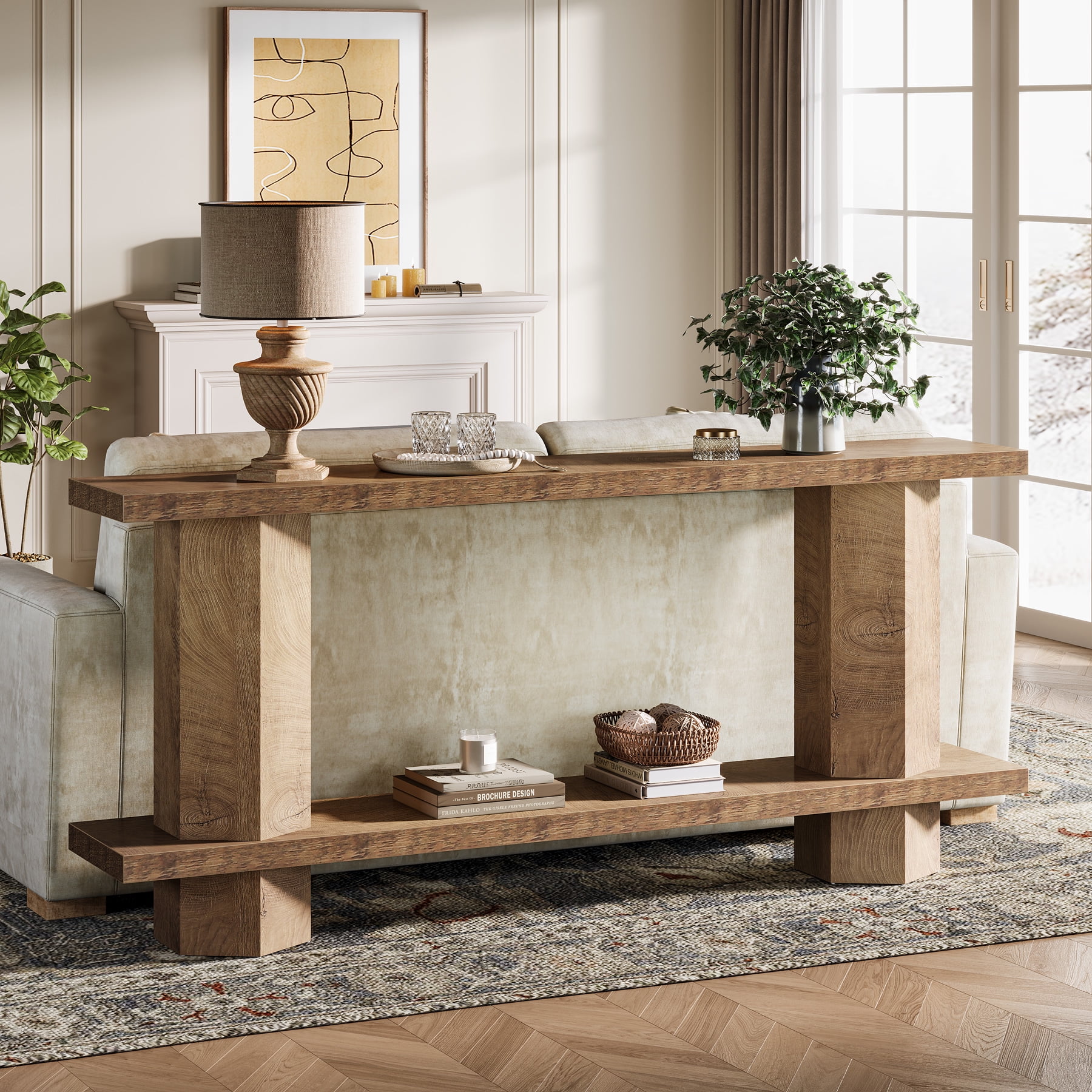 Tribesigns 71-Inch Long Console Table for Entryway, Wooden Sofa Table Behind Couch