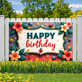 thumbnail image 6 of Floral Design Happy Birthday Banner Ladybug Elements Birthday Party Decorations for Kids Celebration, 6 of 8