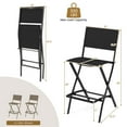 thumbnail image 3 of Costway Set of 2 Outdoor Bar Chair Folding Bar Height Stool with Metal Frame Coffee Black, 3 of 7