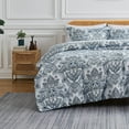 thumbnail image 5 of Southshore Fine Living, Inc. Oversized Comforter Bedding Set Down Alternative All-Season Warmth, Soft Reversible Bohemian Paisley Bedspread 3-Piece and 2 Matching Shams, Blue, King/California King, 5 of 9