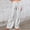Gray wide leg pants for women a1, variant on Cagogo Women Plus Size Wide Leg Trousers Elastic Waist with Pockets Striped Casual Boho Beach Vacation Long Pants Summer Travel Lounge Clothes, Pink 3XL