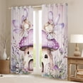 thumbnail image 3 of Feelyou Dreamy Elf Fairy Black Out Curtains for Girls, Kawaii Magic Princess Curtains Pack of 2 (42x63 Each), Flower Mushroom Cabin Bedroom Curtains, Blackout Curtains Room Decor, 3 of 7