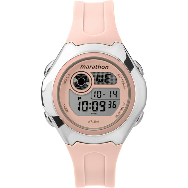 Marathon by Timex Women's Pink/Silver 39mm Sport Watch, Resin Strap -  