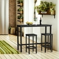 thumbnail image 3 of Gymax 3 Pieces Bar Table Set Counter Height Breakfast Bar Dining Table w/Stools Black, 3 of 10