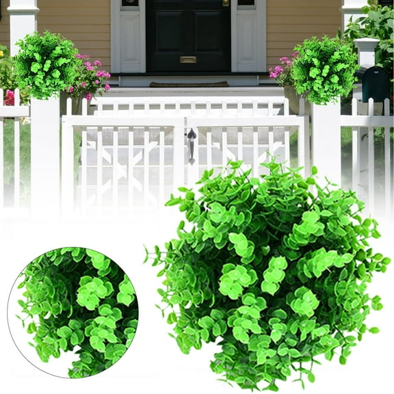 Simulated Plant Ball Imitation Grass Ball Decor for Home and Mall Light Eucalyptus Grass Ball with 25cm Diameter for Stylish Indoor and Outdoor Decoration，Green