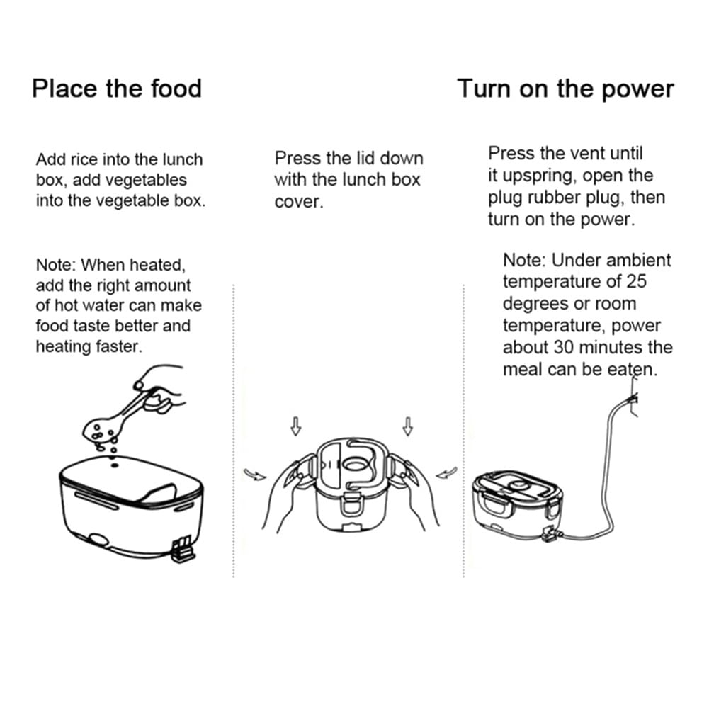 Multifunctional Portable Electric Heating Lunch Box Food Heater Rice