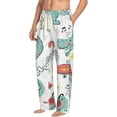 thumbnail image 2 of Uemuo Music Lover Dinosaur Pattern Men's Wide Leg Palazzo Lounge Pants with Pockets Light Weight Loose Comfy Casual Pajama Pants-Small, 2 of 9