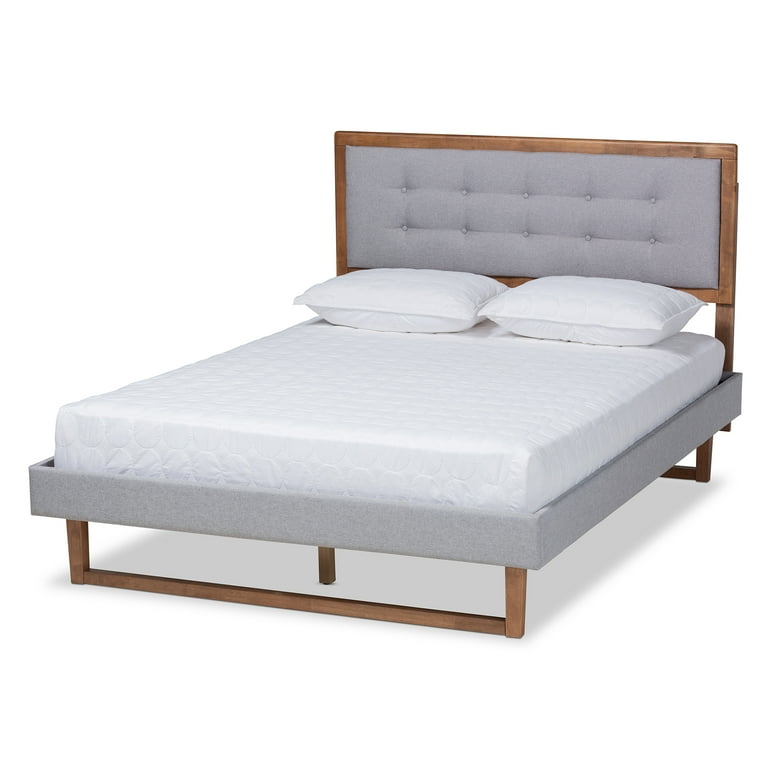 Baxton Studio Livinia Modern Transitional Light Grey Fabric Upholstered and Ash Walnut Brown Finished Wood Full Size Platform Bed Baxton Studio Livinia Modern Transitional Light Grey Fabric Upholstered and Ash Walnut Brown Finished Wood Full Size Platform Bed