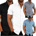 thumbnail image 5 of Chemise en Lin Décontractée à Manches Courtes pour Hommes, 5 of 5