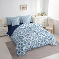 thumbnail image 3 of Feelyou Blue Cheetah Print Bedding Comforter Set 7 Pieces, Glitter Sequin Diamond Full Bedding Set, Teens Adult Kid Reversible Fitted Sheet Flat Sheet, Super Cozy Room Decor, 3 of 7
