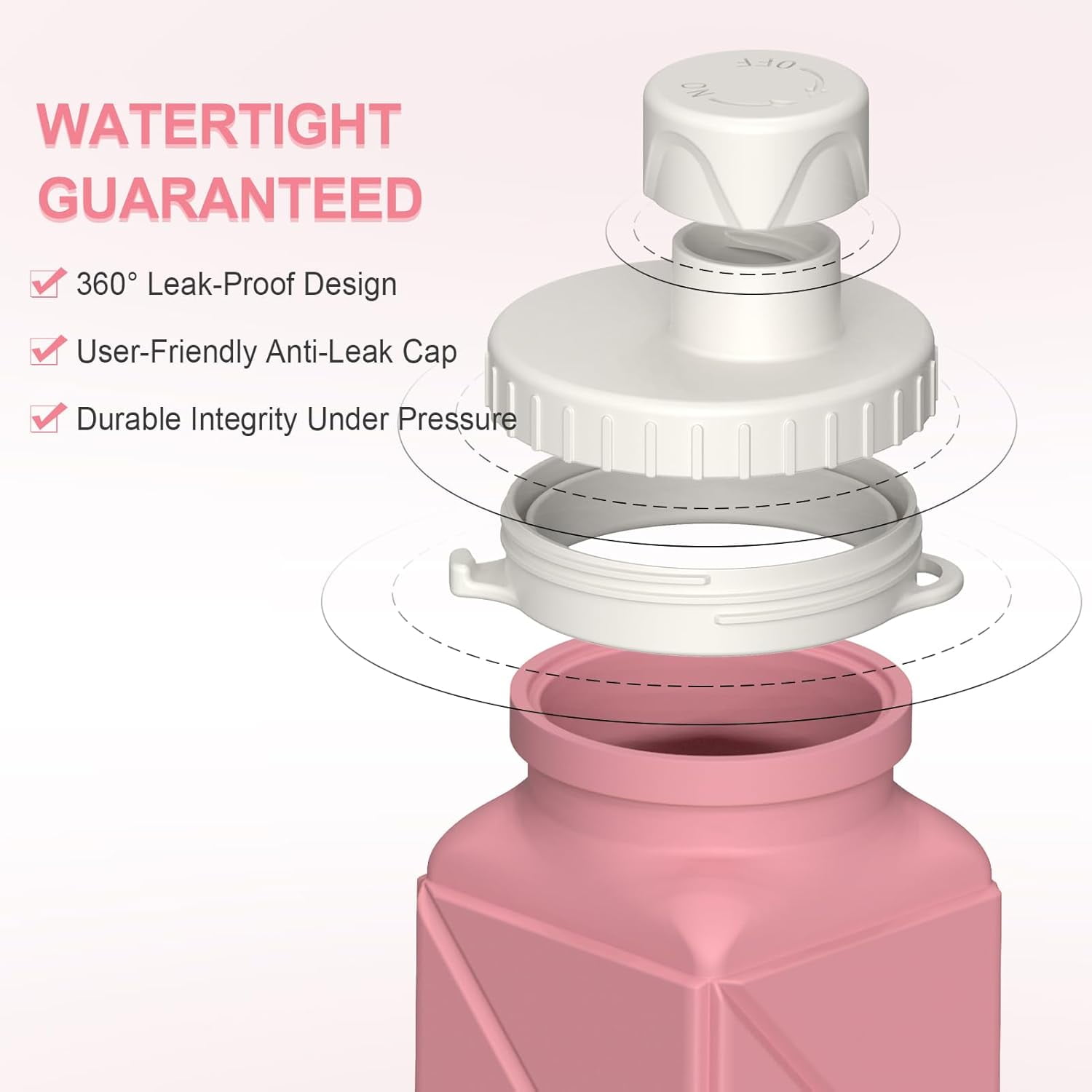 WarmH Collapsible Water Bottles 2 Pack, Silicone Foldable Portable Travel Water Bottle 20.6oz, Folding Lightweight Reusable Leakproof for Traveling Camping Hiking Cycling Yoga Sports Outdoor