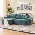 thumbnail image 3 of Timbernest 104" Chenille Cloud Couch with Chaise, L Shaped Sectional Sofa for Living Room, Modern Modular Corner Sofa with Deep Seat, Green, 3 of 12
