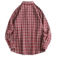 thumbnail image 5 of KeShDi Mens 3x Flannel Shirts Men's Vintage Casual Check Button Lapel Fashion Long Sleeve Shirt Red 2X, 5 of 8