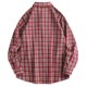 thumbnail image 5 of Mens Casual Manga Corta Botón Abajo Camisas Vintage Comprobar Collar de Solapa Manga Larga Moda Superior, Blusa Elegante, 5 of 9