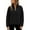 Black, variant on Womens Fleece Sweatshirts Cropped Half Zip Fuzzy Warm Sherpa Pullover Varsity Jackets with Zipper Pockets