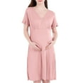 thumbnail image 2 of Celivon Womens Short Sleeve Maternity Dress Feeding No Wear Bra Go Out Postpartum Feeding Summer Soft Flattering Comfy Pregnancy Clothes, 2 of 9