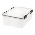thumbnail image 1 of IRIS USA 30.6 Quart Clear Plastic Weathertight Plastic Storage Container Box, 1 of 7