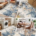 thumbnail image 5 of Area Rugs for Living Room Bedroom, Blue Eucalyptus Coastal 4'x6' Rug Washable Carpet Runner Indoor Outdoor, Beach Starfish Shell Nautical Rustic Non Slip Accent Floor Mats Rug for Kitchen, Office, 5 of 8