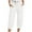 118-White, variant on LIIPEE Casual Pants For Women Solid Color Elastic High Waist Drawstring Mid-Calf Sports Trousers Pants With Pockets Female Stylish Office Attire Pants,Beige,L