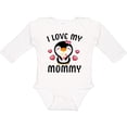 thumbnail image 3 of Inktastic I Love My Mommy with Cute Penguin and Hearts Girls Long Sleeve Baby Bodysuit, 3 of 5