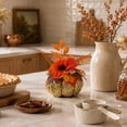 thumbnail image 5 of Halloween Sale Clearance!Fall Decorations for Home, Artificial Glitter Pumpkin Artificial Dahlias Autumning Leaves Ornament Autumning Thanksgiving Season Decoration, 5 of 9