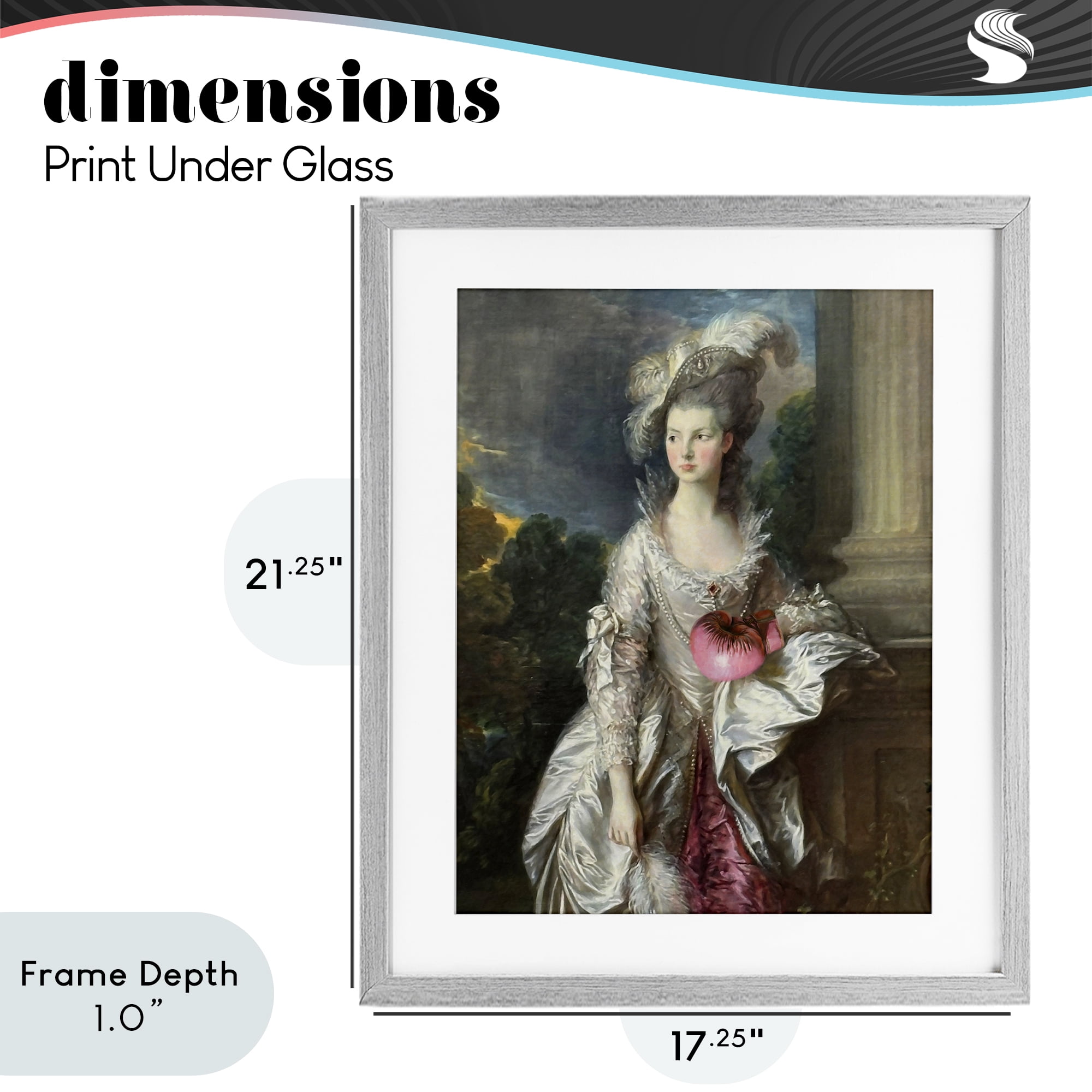 Stupell Industries Historical Lady with Boxing Glove Gray Framed Print Under Glass, design by Grotto Studios