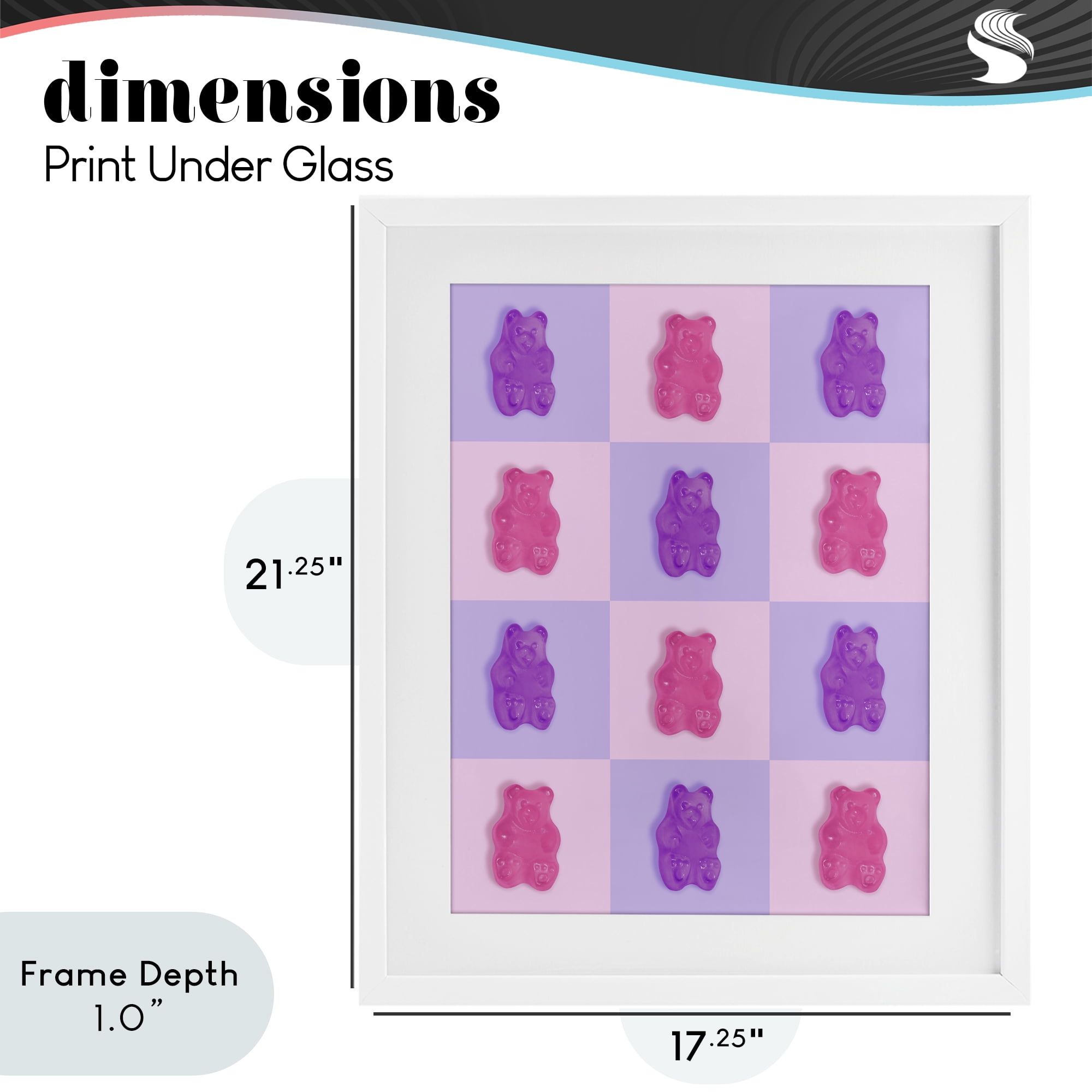 Stupell Industries Pink & Lilac Candy Bears White Framed Print Under Glass, design by LISH Creative