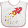 thumbnail image 3 of Inktastic Valentine's Day Rocket Ship with Hearts Boys or Girls Baby Bib, 3 of 4