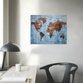 thumbnail image 3 of Awypu  World Map Wall Art Poster Hand Painted On Canvas Modern Abstract Large Painting Pictures Framed With Blue Color For Office Decor, 3 of 4
