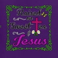thumbnail image 3 of Wild Bobby, Raised On Sweet Tea & Jesus, Inspirational Christian, Women Graphic Long Sleeve Tee, Purple, X-Large, 3 of 5