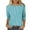 Sky Blue, variant on JTZGDY Floral Tops for Women Loose Fit Casual Fall 3/4 Lenght Sleeve Crewneck Graphic Tunic T-Shirts Lightweight Dressy Pullover Blouse Orange XL