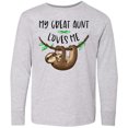 thumbnail image 3 of Inktastic My Great Aunt Loves Me Cute Sloth and Baby Long Sleeve Youth T-Shirt, 3 of 5