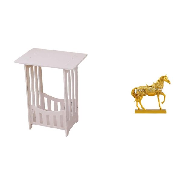 Mesita De Noche Portátil Y Versátil Con Figura De Caballo Decorativa. Práctica Mesa Auxiliar Para Hoteles, Cafeterías, Pasillos, Salas De Estar Y Balcones. Escultura De Animal. Estatuas De